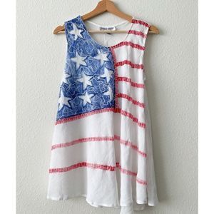 Jessica Taylor Tank Top with American Flag Design Sz Large